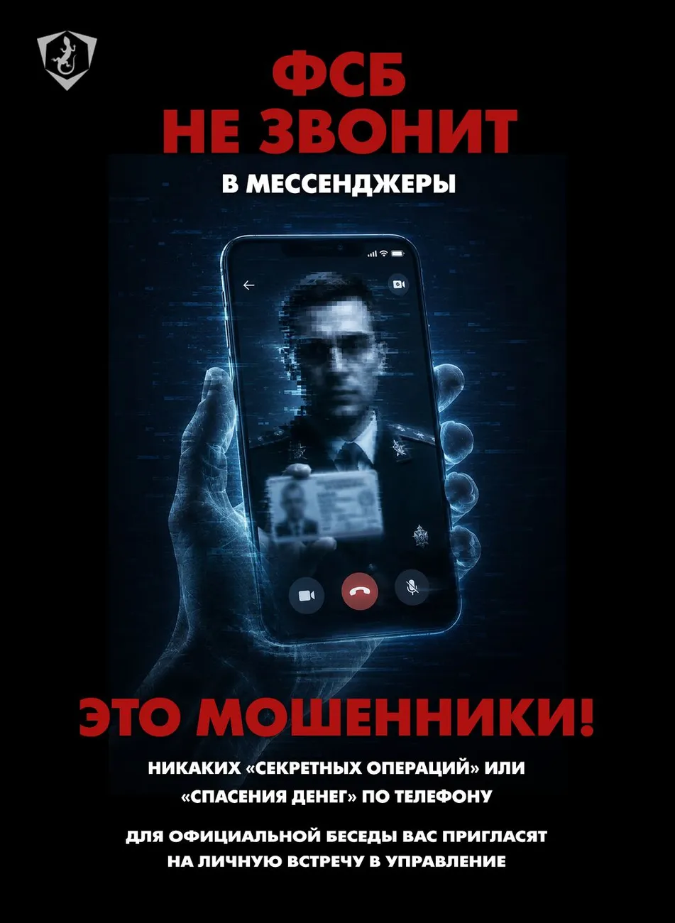 ФСБ не звонит в мессенджеры - это мошенники!